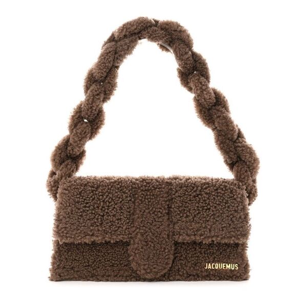 Jacquemus Womens Brown Genuine Le Bambidou Shearling Purse Shoulder Bag - Picture 2 of 10